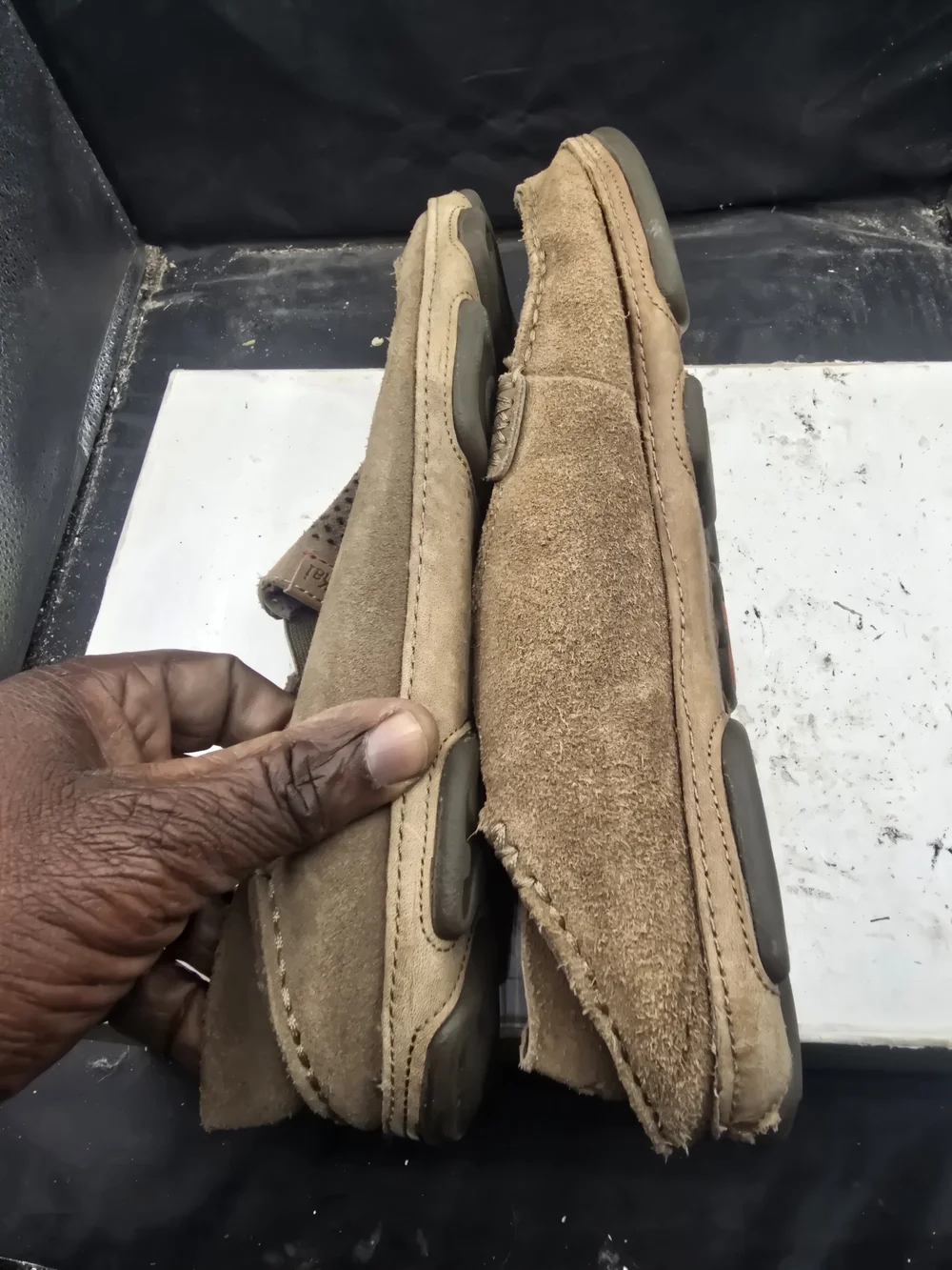 Olukai Men’s Brown Suede Slip-On Loafers